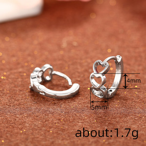 Orecchini a Cuore Vuoto per Donne, Gioielli di Moda Quotidiana Dolce e Romantici - Product Image 4