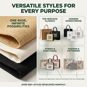 Bolsas de compras personalizables de gran capacidad, bolsas de yute tejidas para la playa de viaje, bolsas duraderas de moda populares - Product Image 4