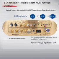Papan Penguat Audio D900 TPA3116 Kanal 2.1 BT 5.0 USB Penyesuaian Reverb 50W+50W+100W Papan Penguat Daya untuk Karaoke