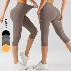 Mới Được Thiết Kế Tùy Chỉnh Màu Sắc Và Logo Capri Xà Cạp 75% Nylon 25% Spandex Cao Eo Thoáng Khí In Dệt Kim Quần - Product Image 3