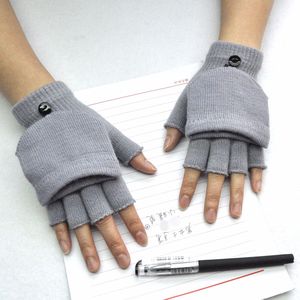 Gants d'hiver pour femmes, <span class=keywords><strong>pas</strong></span> chers, unis, convertibles, en tricot, demi-doigts, pour le cyclisme, les sports de plein air, le <span class=keywords><strong>ski</strong></span>, usage quotidien, coupe-vent, respirants - Product Image 2