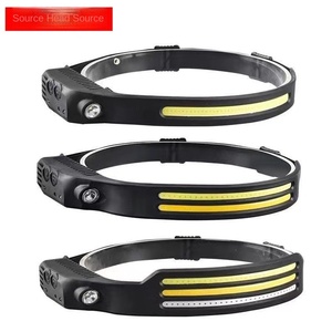 Nouvelle lampe frontale en silicone à induction USB rechargeable 10W XPE COB TD0201 pour le camping en plein air, la course à pied, la pêche, la conduite nocturne, la grotte - Product Image 2