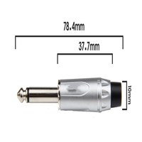 Connecteur audio mono TS 6,35 mm mâle 1/4 pouce à souder avec capuchon coloré pour clavier, amplificateur et équipement musical scolaire