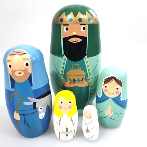 Diseño Creativo Rey Muñeca Anidada Juguete de Madera Artesanía Regalo Muñeca Anidada Rusa Decoración de Navidad - Product Image 3