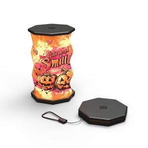 Mini <span class=keywords><strong>lampe</strong></span> à papier rotative pliante contrôle tactile veilleuse pliante bracelet aimant de réfrigérateur Halloween Club fête cadeau promotionnel - Product Image 3