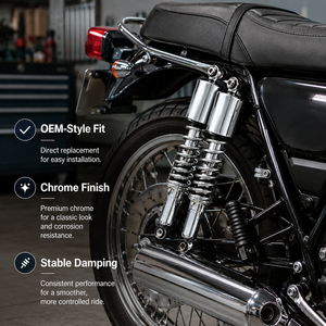 Paire d'amortisseurs arrière chromés pour <span class=keywords><strong>moto</strong></span> Suzuki GN125 GN125H GN125F 125 Cruiser, ressort de suspension, <span class=keywords><strong>amortisseur</strong></span> - Product Image 2