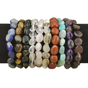 Moda irregolare caduta naturale gemma infinito elasticizzato bracciale per donna uomo regalo classico braccialetto di pietra gioiello con perline