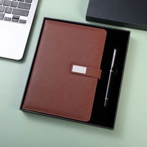 Drop Shipping Customized <b>A5</b> Leather Cover Modern Multifunction Business <b>Notepad</b> Luxurious Notebook and Pen Gift Set - Product Image 3