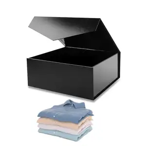 Роскошные складные картонные коробки с логотипом на заказ, большая магнитная Подарочная бумажная коробка для одежды, футболок
