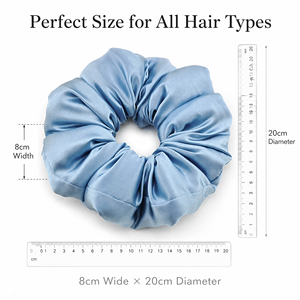 Scrunchie en Soie de Mûrier 100% 19 Momme, Grand Modèle, Doux et Luxueux, Épais, Accessoire Cheveux Tendance pour Femme, Idéal pour le Quotidien et les Cadeaux - Product Image 4