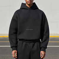 Unisex pamuk 500gsm ağır Hoodie bahar özelleştirilmiş boy düz Hoodie erkekler Baggy boş kırpılmış Hoodie üreticileri