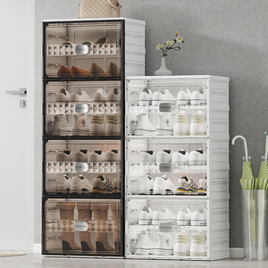 Bán Buôn Tổ Chức Nhà Sử Dụng Có Thể Gập Lại Ráp Giày Giá Container Lưu Trữ Hộp Nhựa Gấp Giày Giá Giày Hiển Thị - Product Image 3