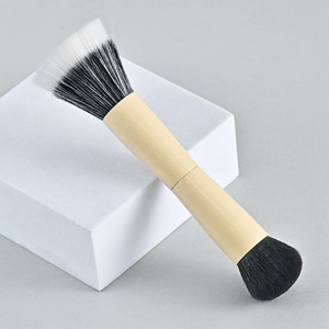 Nouveau pinceau de mélange double tête 1 pièce, en nylon, avec <span class=keywords><strong>tube</strong></span> en aluminium laqué, pour le blush et le maquillage du visage - Product Image 2