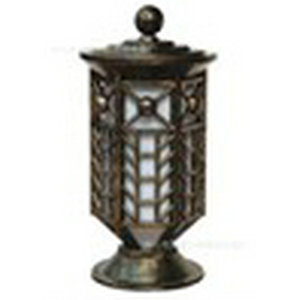 Luminaire de poteau en bronze avec abat-jour en verre IP54 pour extérieur, montage encastré non amovible - Product Image 3