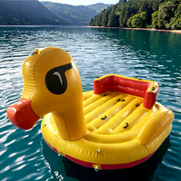 Bateau remorquable à eau le plus durable commercial bateau de canard jaune gonflable canapé flottant canapé d'eau bateau de ski nautique à vendre