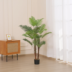 JWS3677 Planta de <span class=keywords><strong>Palma</strong></span> artificial a gran escala planta verde de seda y <span class=keywords><strong>Palma</strong></span> de plástico artesanías de oficina - Product Image 3