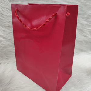 Bolsa de papel roja para regalo, bolsa de compras con asa de cuerda, bolsa para boutique de joyería, bolsa de compras roja, bolsa de regalo roja para boutique - Product Image 2