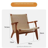 Chaise de loisirs tissée en corde de paresseux Dossier en bois massif Chaise de selle Chaise de canapé
