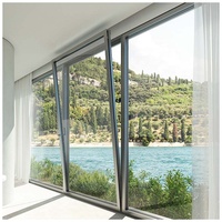 Ventana Abatible de Apertura Interior con Malla de Seguridad y Diseño de Barras, de Vidrio Único sin Marco para Mayor Seguridad