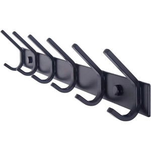 5pcs Wall Mounted Stainless Steel <strong>Coat</strong> <strong>Hanger</strong> <strong>Rail</strong> with Double Metal Hook Robe Hook Rack for Clothing Use - Product Image 3