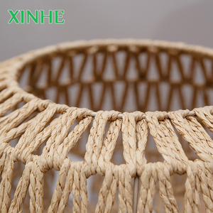 XH Rattan vimini ciondolo <span class=keywords><strong>paralume</strong></span> <span class=keywords><strong>corda</strong></span> di carta tessuta <span class=keywords><strong>paralume</strong></span> rotondo - Product Image 4