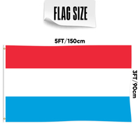 Drapeau du Luxembourg 3x5ft en Polyester avec deux œillets en laiton imprimés numériquement à une seule couche pour décoration intérieure et extérieure