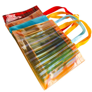 High quality bulk wholesale laser Gift Translucent PVC tote bags colored single shoulder shopping bags plastic tote bags
