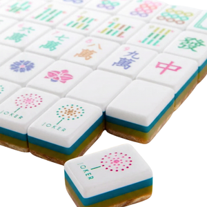 Fichas de Mahjong Acrílicas Modernas Color Rojo Rosa con Diseño Personalizable para Cuatro Jugadores, Color Verde, Portátiles - Product Image 2