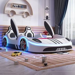 Contemporary <strong>Car</strong> Shaped <strong>Childrens</strong> <strong>Bed</strong> Featuring Premium Leather Finish and Ergonomic Design for Safe Sleep Experience - Product Image 4