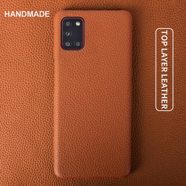 For Samsung Galaxy A31 Genuine Cowhide Real Leather Mobile Phone case Supplier Soft Leather Mobile Phone case Accessories