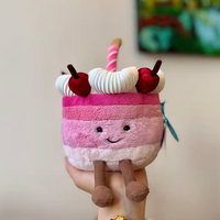 Pinky cerise crème gâteau tissu doux en peluche poupée Super doux anniversaire célébration Photo accessoires PP coton cadeau pour les enfants