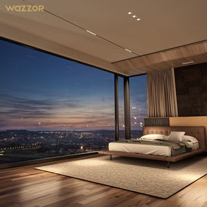 Wazzor, оптовая цена, Современные Простые вертикальные изысканные настраиваемые теплоизоляционные окна из алюминиевого сплава - Product Image 1