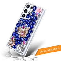 Coques de téléphone KINGSOUL en gros avec support magnétique en diamant TPU+PC+Verre, antichoc, à clipser, scintillantes