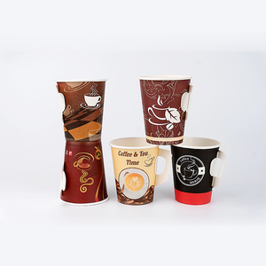 Tasse de café à emporter, logo <span class=keywords><strong>personnalisé</strong></span>, écologique, gobelet simple mural, <span class=keywords><strong>pas</strong></span> <span class=keywords><strong>cher</strong></span> avec poignée, 50 pièces - Product Image 2