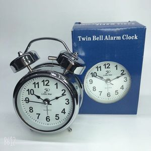 Twin Bell Alarm <b>Clock</b> Quartz Desk <b>Clock</b> With Two Bells And <b>White</b> Dial For Home Office Use - Product Image 1