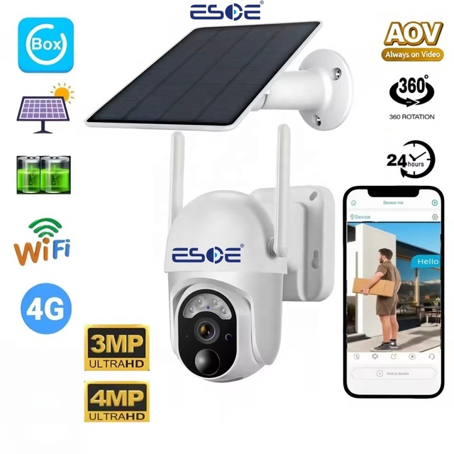 Solar Powered Panels 4g Sim Card/Wifi Surveillance Wireless Home Security Network Cctv System Outdoor Wifi Solar Camera