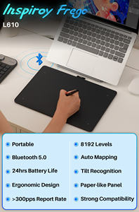 Tablette de dessin et d'écriture sans fil <span class=keywords><strong>Inspiroy</strong></span> Frego M L610 noire pour PC, téléphone, stylet numérique sans batterie, conception graphique - Product Image 5