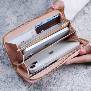 Cartera larga con doble cremallera para mujer, diseño bordado, multifuncional, para móvil, novedad 2026 - Product Image 3