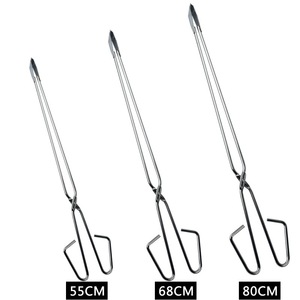 Iron Charcoal Tongs Outdoor BBQ Carbon Clip Extended <strong>Fire</strong> Pincer Household Stove Coal Flat Head Tongs - Product Image 4