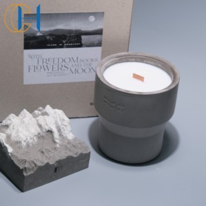 C & H Monday candela profumata di lusso portacandele in cemento barattoli di candela con coperchio e confezione di scatole - Product Image 1