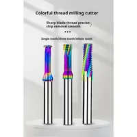 Fraise à filetage CNC en métal à un ou trois dents pour le traitement des filetages M1-M2 et M10-M18, HRC 60-65