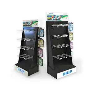 Hook Display Rack POS Custom New Style Supermarket Retail POP Paper Cardboard Plastic Hook Display Standee FSDU