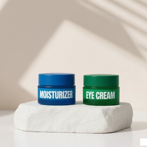 Frosted Cosmetic Packaging 30g 50g <b>Empty</b> Clear Glass Cream <b>Jars</b> With Screw Cap for Body Butter - Product Image 1