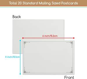 Cartes postales en papier <span class=keywords><strong>aquarelle</strong></span> vierge MEEDEN : 4 x 6 pouces, 140 lb/300 g/m², cartes postales <span class=keywords><strong>aquarelle</strong></span> de voyage - 20 feuilles, papier à peinture 100 % coton - Product Image 2