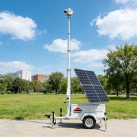 Cámara de Seguridad Portátil con Energía Solar 5G, Remolque CCTV con Paneles Solares Móviles para Monitoreo de Parques Químicos