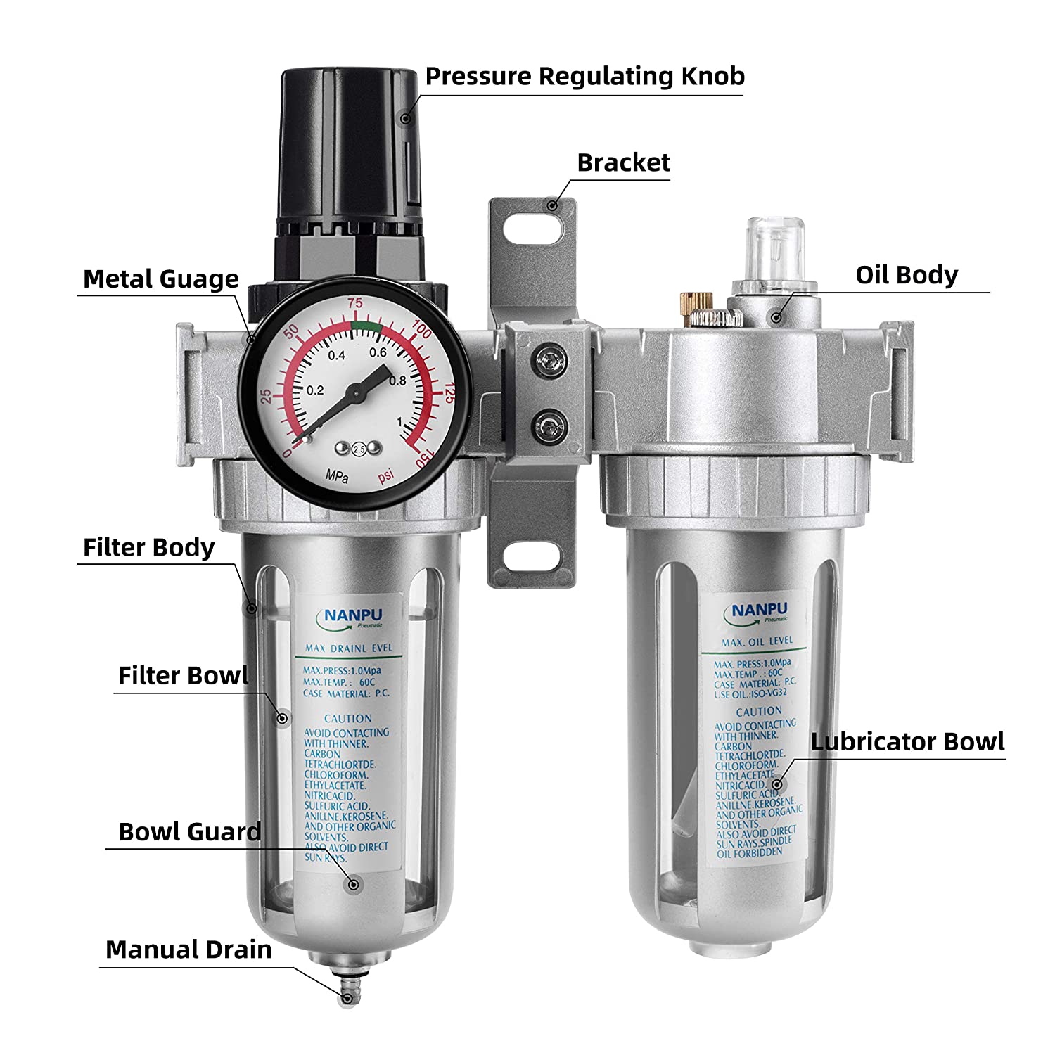 AC300003 SMC Compressed Air Filter Regulator Water Trap Separator Air