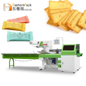 Otomatik plastik torba yatay yastık gofret çift sandviç çerezler ambalaj akış sarıcı bisküvi paketleme makinesi