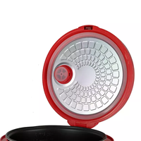 Cuisinière à riz électrique automatique 1,8 L, motif floral blanc et rouge, couvercle et base rouges, pot antiadhésif, cuisson du riz à un bouton, OEM