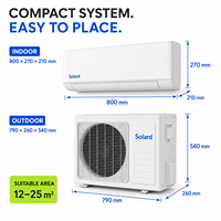 Climatiseur Solaire 12000 BTU Économe en Énergie AC/DC Hybride Mural Split Domestique 48V Réseau SEER 20-23 WIFI Refroidissement Uniquement