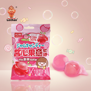 Bonbons gélifiés Lechao, saveur multi-fruits, halal, forme ronde, bonbons gélifiés à peler, fabricant chinois - Product Image 1